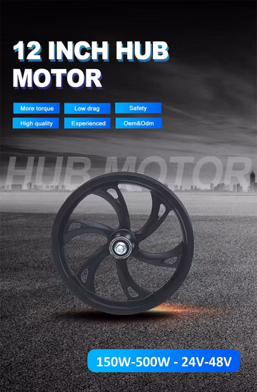 12 Inch 48V 500W Electric Utility Carts Hub Motor Evbt Integrated Wheel